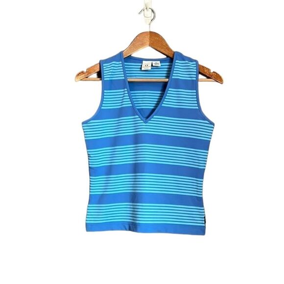 3‎ for $30! Armani Exchange blue stripped tank top - Picture 1 of 8